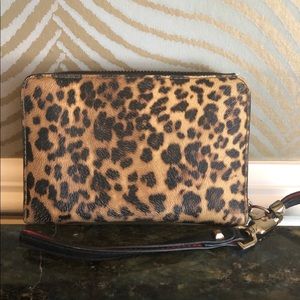 Animal print wristlet wallet